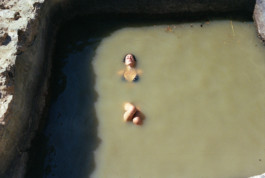 Adi takes a bath in the Hills near Jerusalem, Israe Viktor Hübner